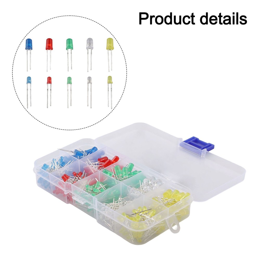 300 Pcs LED Diode Set with 5 Different Colors Suitable for Various DIY Projects