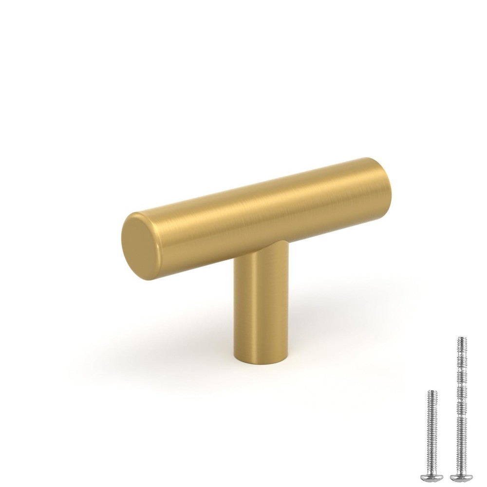6 Pack Gold Cabinet Knobs and Pulls Brushed Gold Dresser Drawer Knobs Brushed...