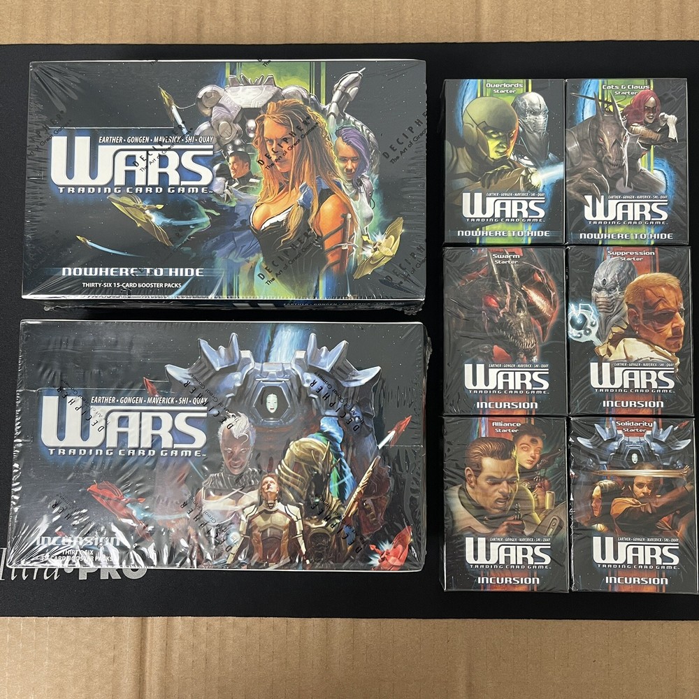 Wars CCG Incursion / Nowhere to Hide Complete Booster Box & Starter Decks Sealed