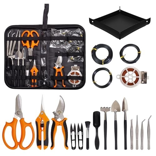 20 Pcs Bonsai Tools Kit - Gardening Set for Beginners, Pruning Shears, Succulent
