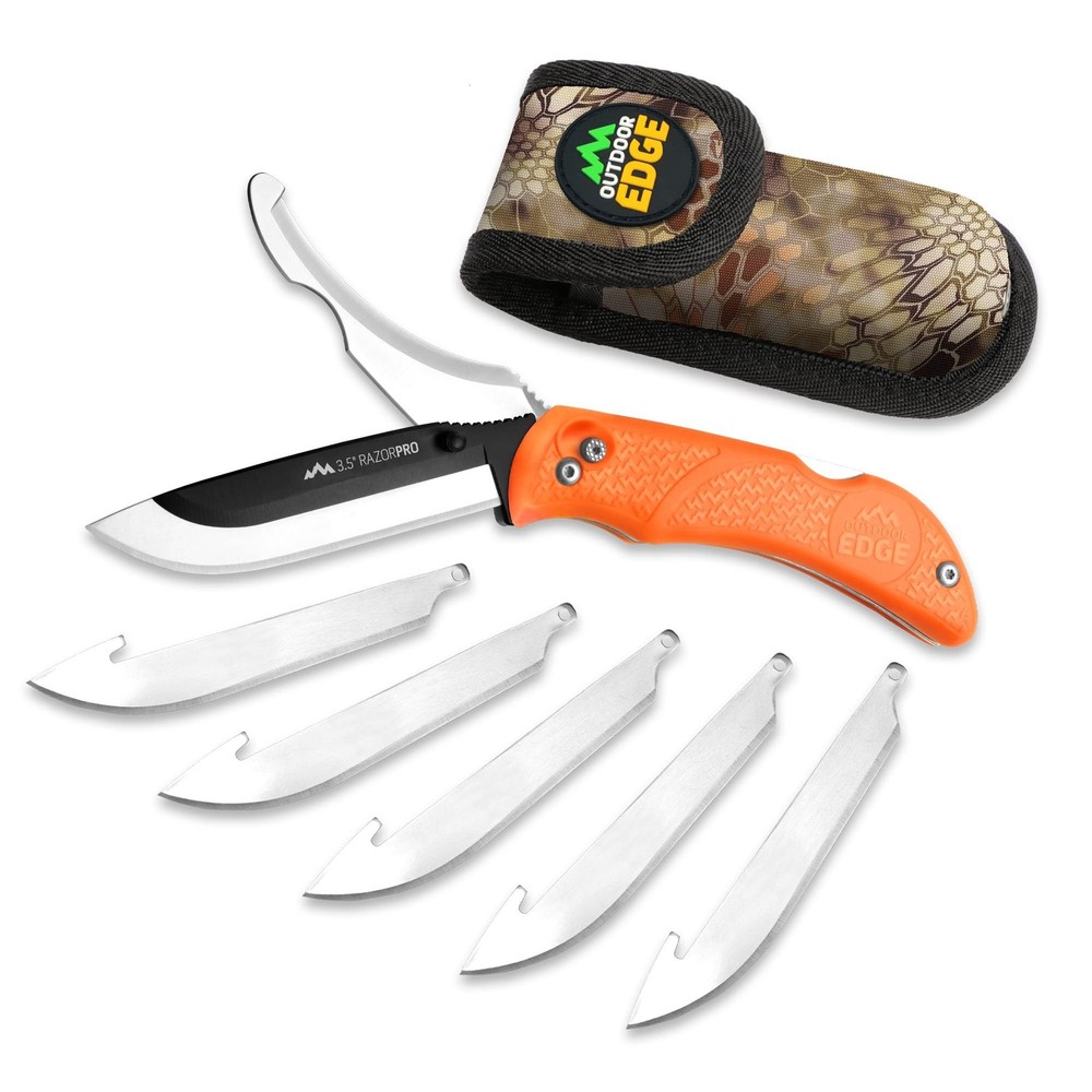 OUTDOOR EDGE RazorPro G Double Blade Hunting Knife – Replaceable Razor Sha
