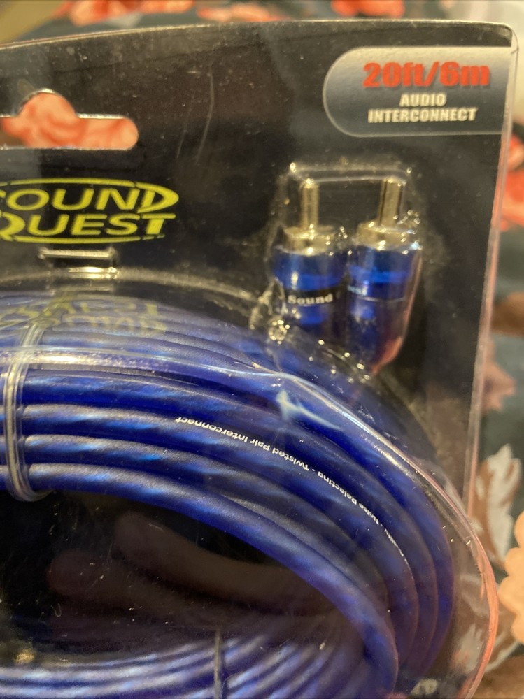 Sound Quest SRCB20 20 Feet Blue Twisted Pair Rca Interconnects