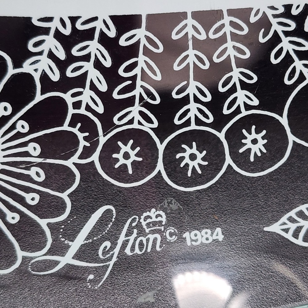 Vintage 1984 Lefton Glass Serving Platter by Simone Devoche 14"
