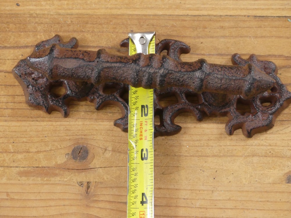 4 Cast Iron Antique Style FANCY Barn Handle Gate Pull Shed Door Handles Pulls