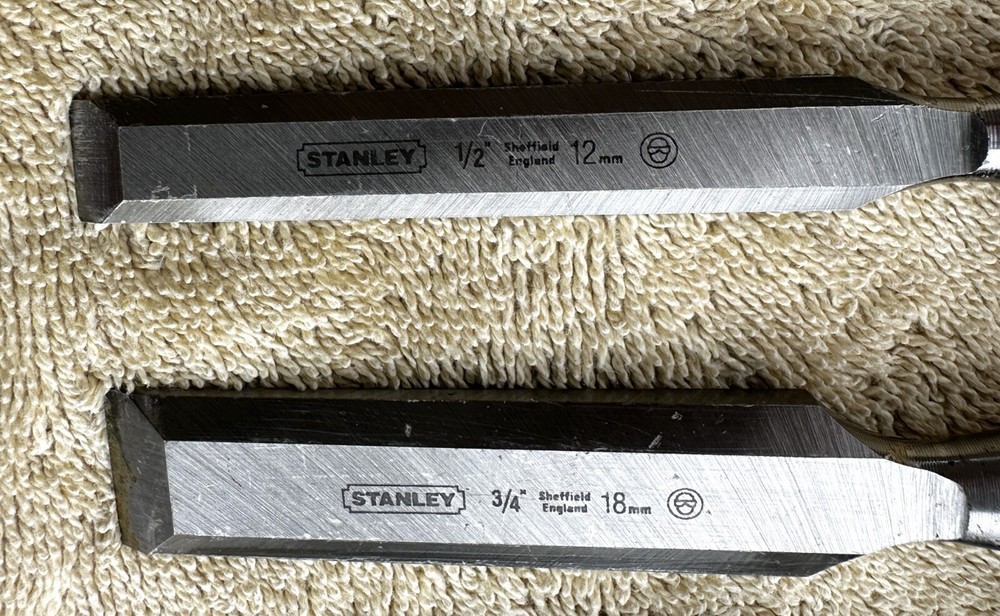 VINTAGE STANLEY 3 PC CHISEL SET AS PICTURED