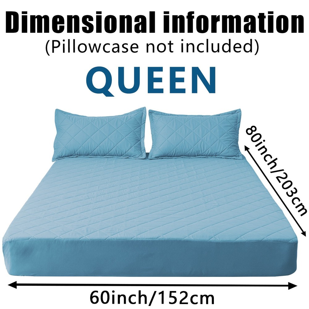 Waterproof Quilted Mattress Cover, Elastic, Soft, Comfortable & Durable