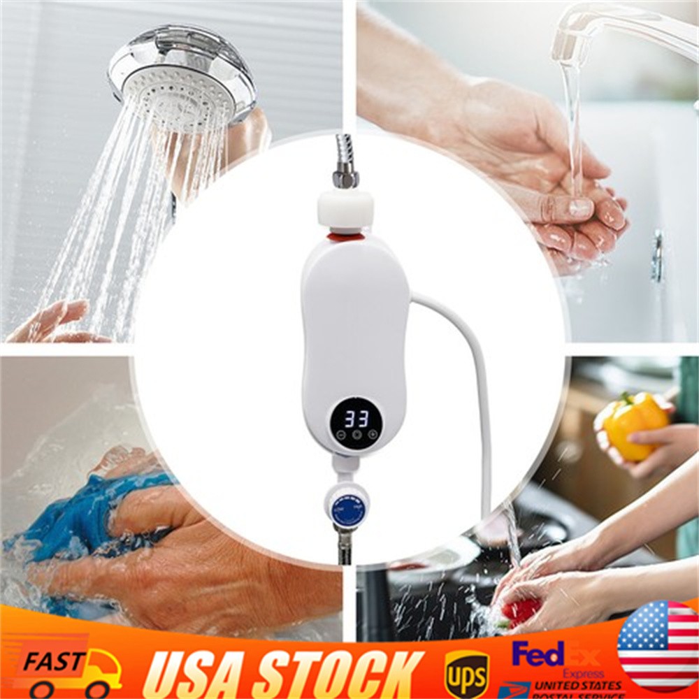 110V Instant Hot Water Heater With Shower Head Tankless Electric Shower 3500W US