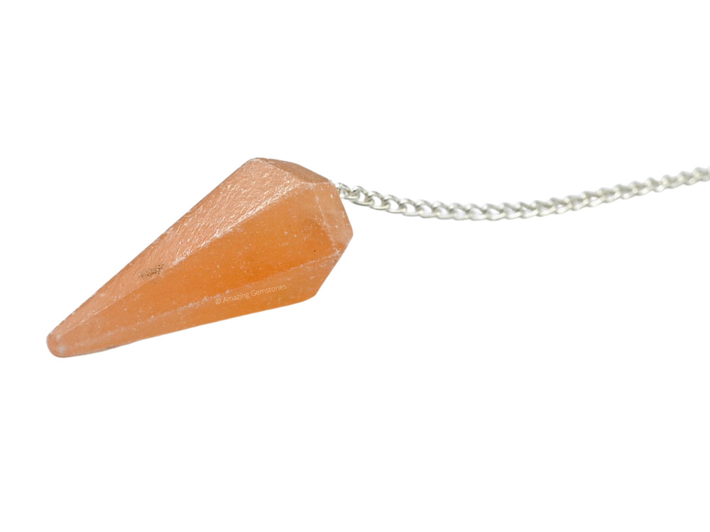 Orange Selenite Dowsing Crystal Pendulum