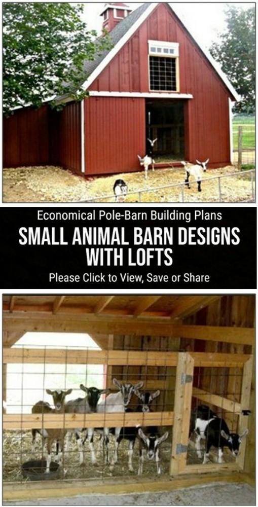 3 Small Animal Barn Designs- Complete Pole-Barn Construction Plans (B2)