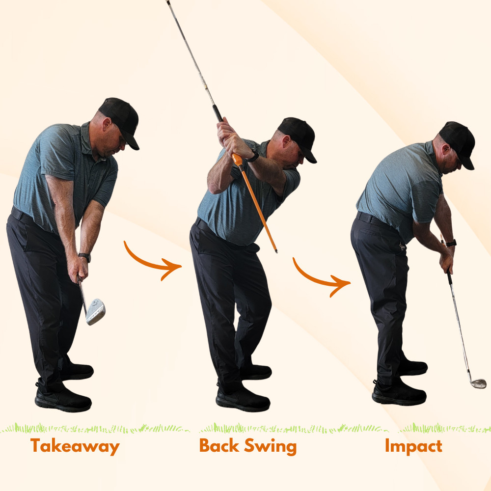 Anti-Flip Stick® Golf Swing Training Aid | Large Grips Version (Open)
