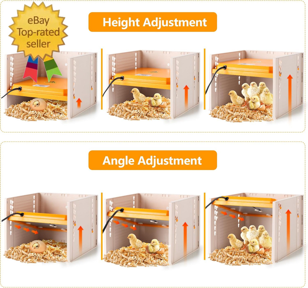Chick Brooder, Chicken Brooder Heating Plate for Chicks with Adjustable Height a