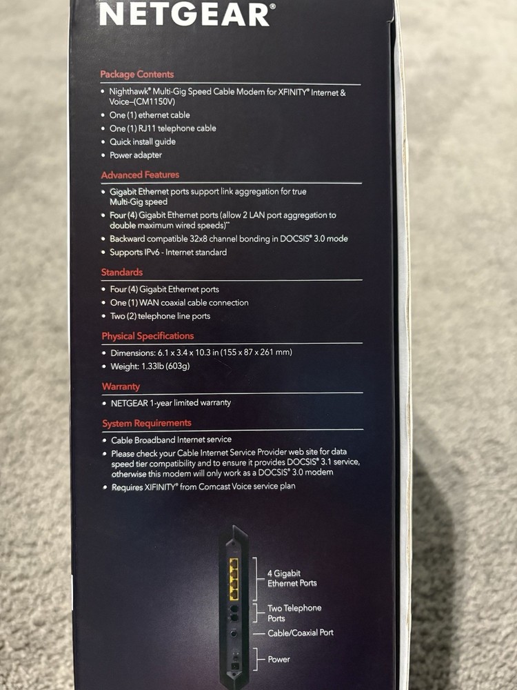 Nice Complete Kit Netgear Modem + Nighthawk Wifi 6 Mesh Router + 2 Satellites