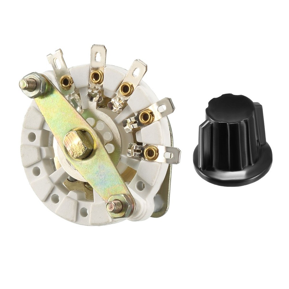 1P4T 1 Pole 4 Position 1 Deck Band Channel Rotary Switch Selector with Knobs