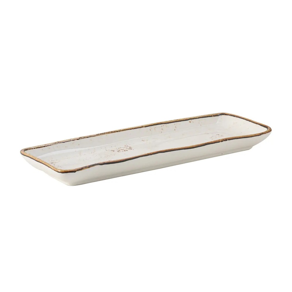 Tuxton China Inc Artisan Geode 13-3/4" Agave Ceramic Rectangular Tray - 1 Doz