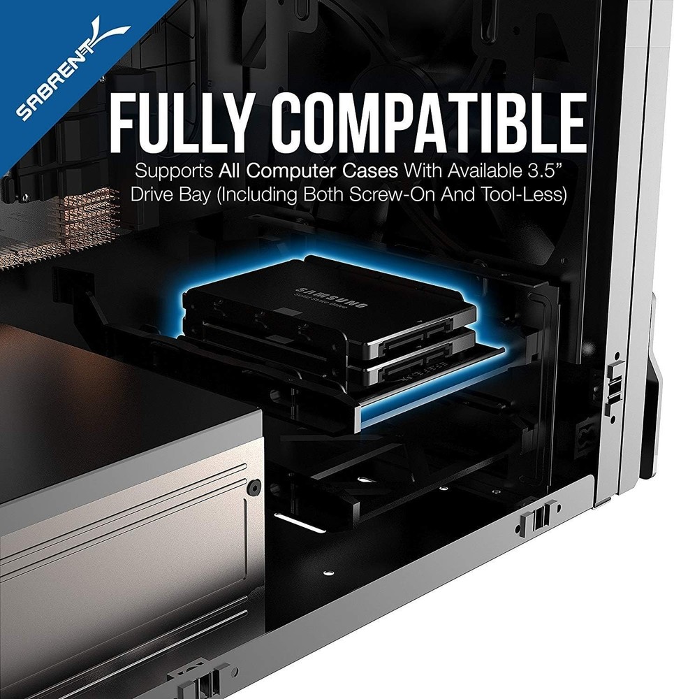 Effortless SSD Installation: 2.5 to 3.5 Mounting Bracket Kit for Durability
