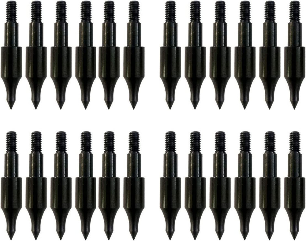 24 Pcs Steel 100 Grain Archery Arrow Field Points Field Tips - Practice Target &