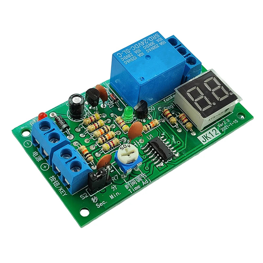 12V Time Delay Relay Adjustable 1-99 Sec/min Built-in Digital Tube Display
