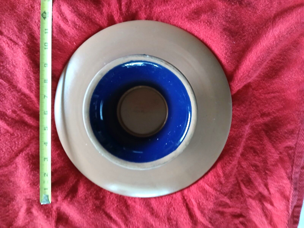 Stunning Blue Apple and Pear Pottery Cake Stand