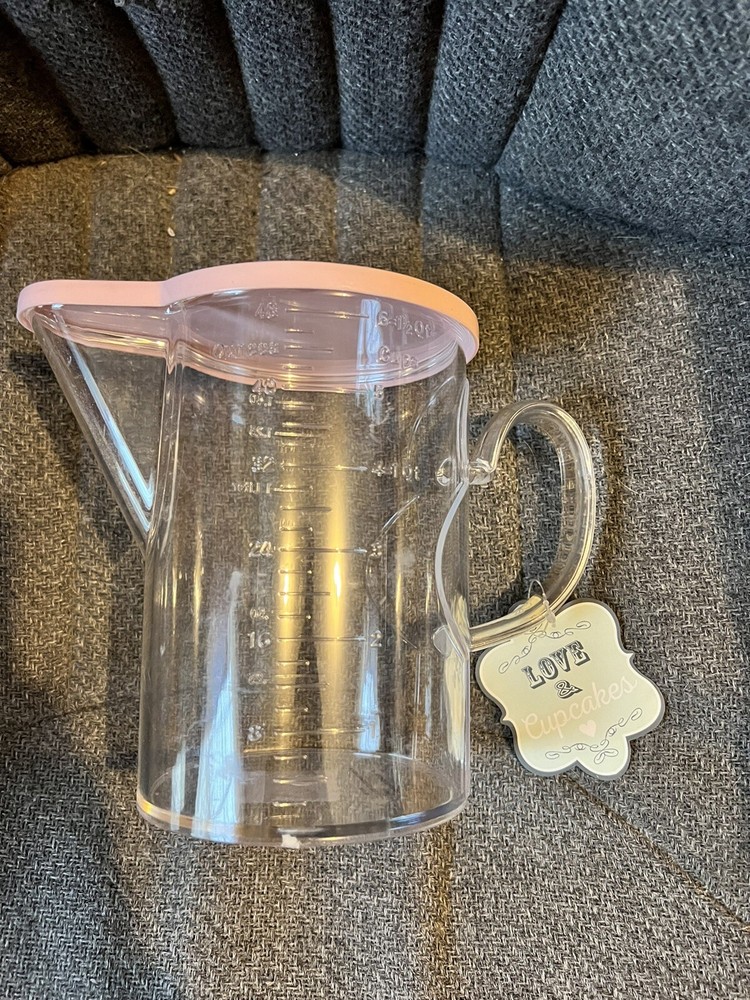 Pink Measuring Pitcher Cup And Spoon Set Love & Cupcakes NWT