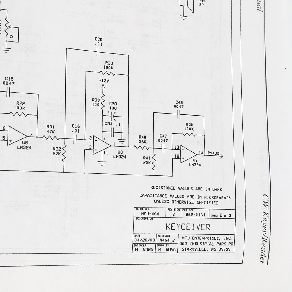 MFJ-464 CW Keyer/Reader Original MFJ Manual