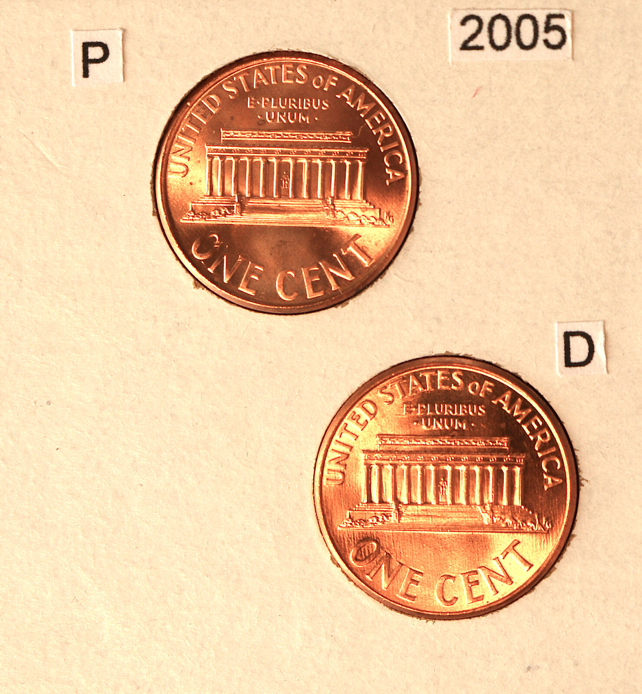 2005 P/D Lincoln Memorial Cents BU