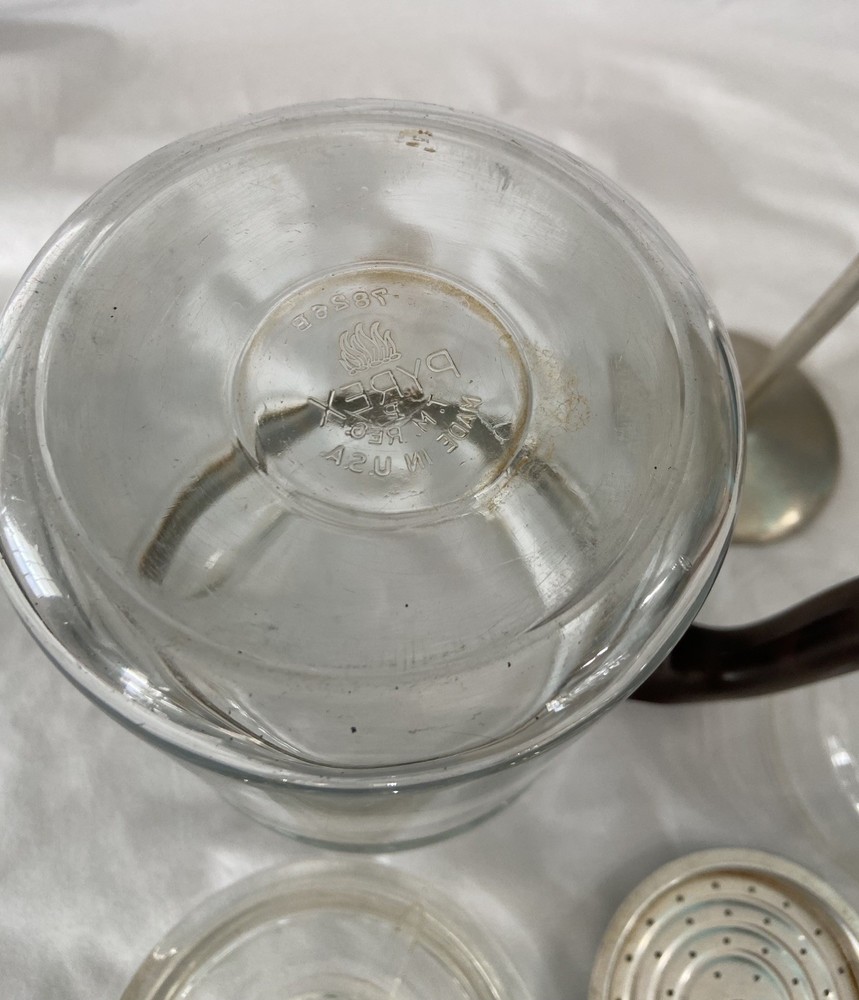 Vintage Pyrex Flame Ware Complete Stove Top Percolator With Bakelite Handle