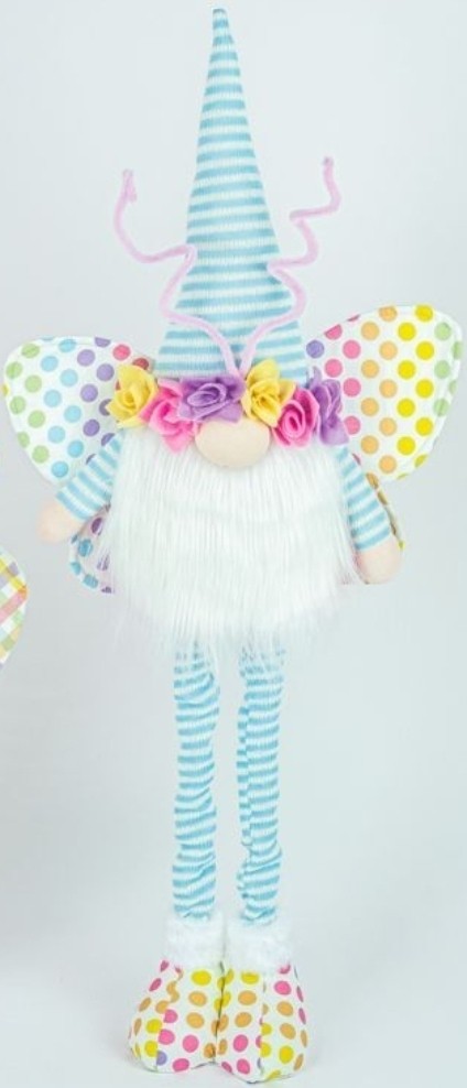 BLIENBUTTERFLY GNOME STRETCH LEGS 28" Easter Decor