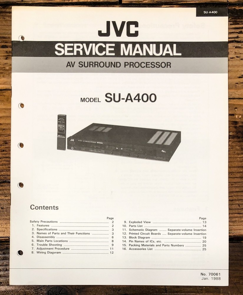 JVC SU-A400 Surround Processor Service Manual *Original*