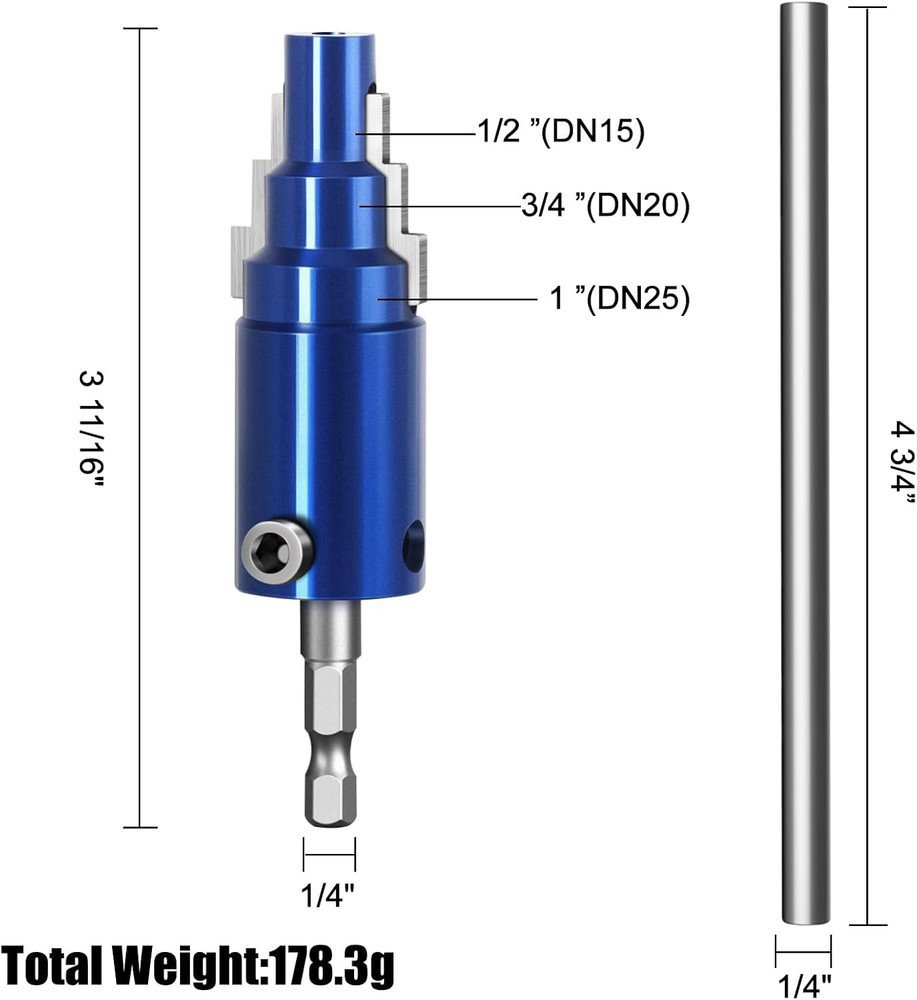 Broken Pipe Extractor Tool for 1/2" 3/4" 1" Pipes - Internal Pipe Wrench for Ele