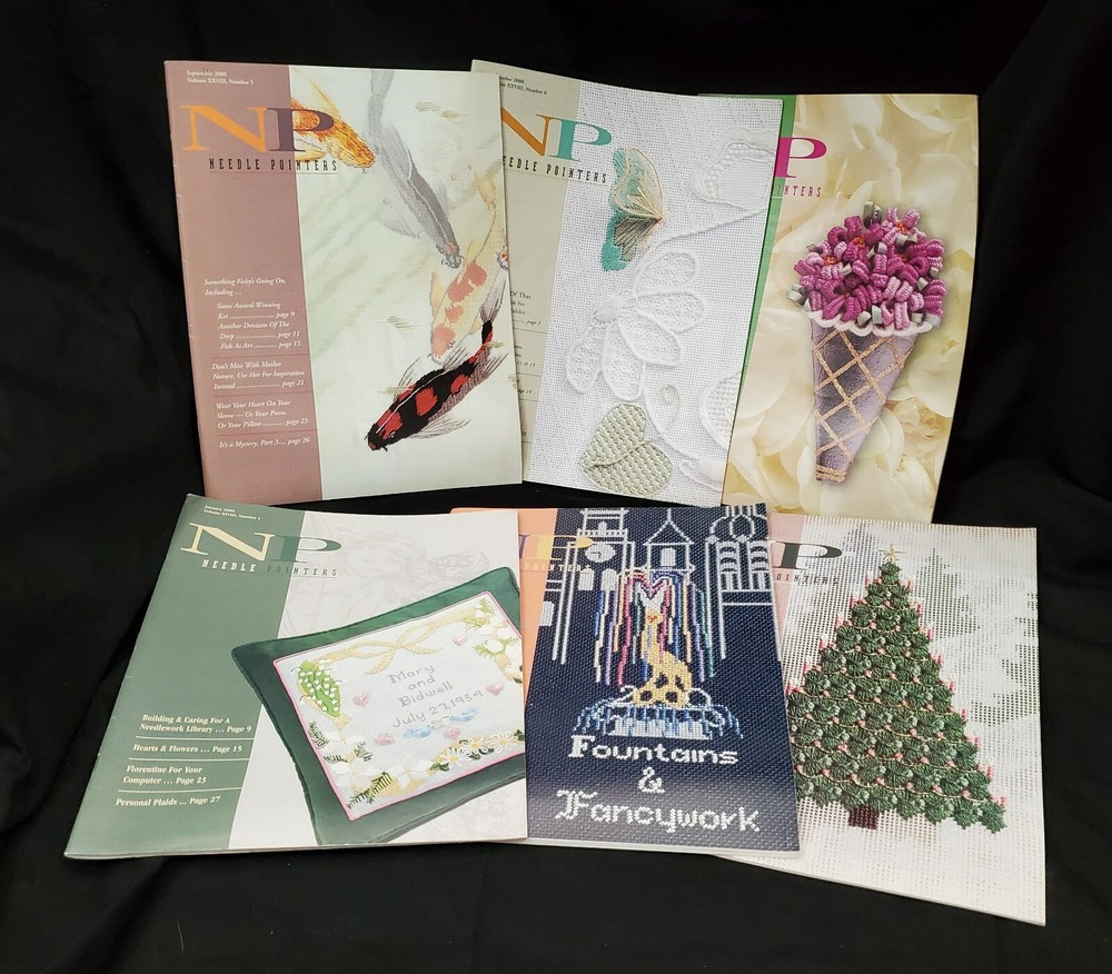 6 NEEDLE POINTERS MAGAZINEs Issue 1,2,3,4,5,6 from 2000 patterns charts projects