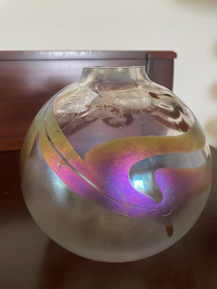 Vintage Iridescent Glass Vase
