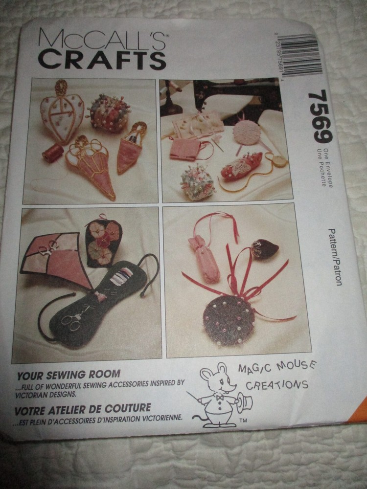 McCall's 7569 Magic Mouse Creations Victorian Sewing Accessories Uncut Pattern