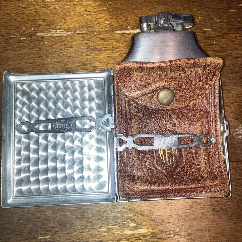 Vintage Ronson  Mastercase Lighter & Cigarette Storage Case With Tobacco Pouch?