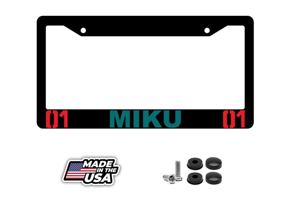 Miku Black Plastic License Plate Frame Vocaloid