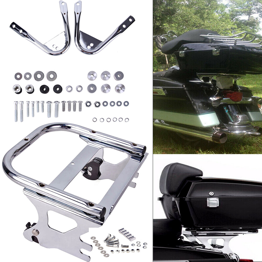 Quick Release Two-up Tour Pack Rack Mount + Docking Kit For Harley Touring 97-08