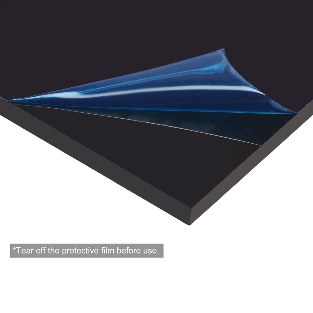 Black ABS plastic sheet 7x4x0.2 inches, panel, 2pcs