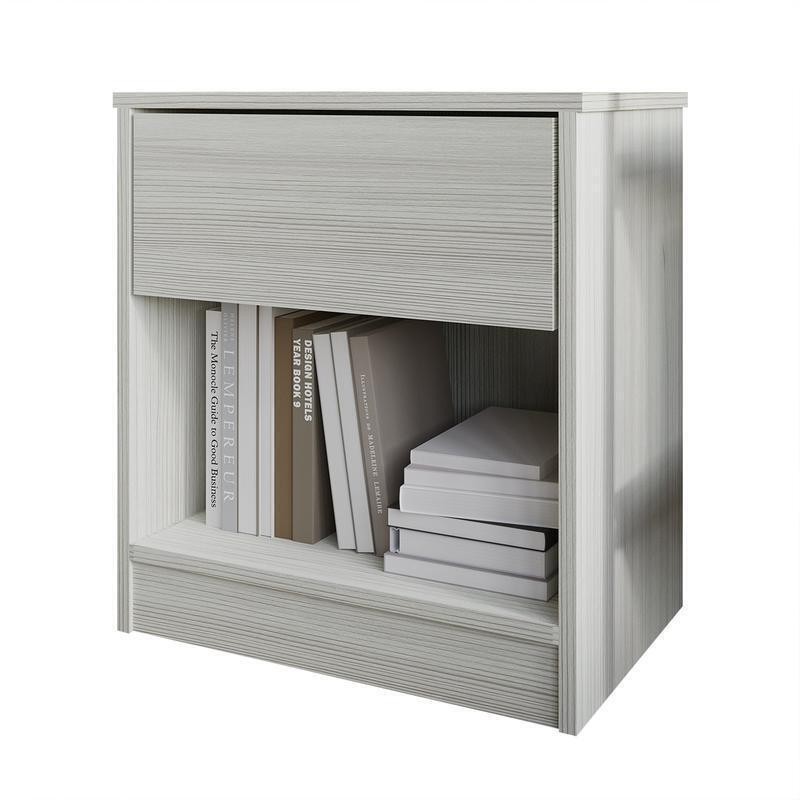 Minimalist Nightstand 1 Drawer Open Shelf Bedside Table Storage Solutions New