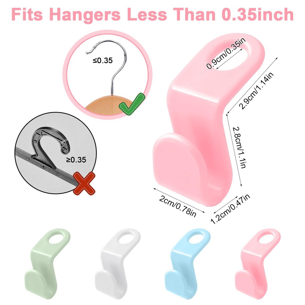 100 PCS Space Saving Hanger - Clothes Hanger Connector Hooks, Stacking Space ...