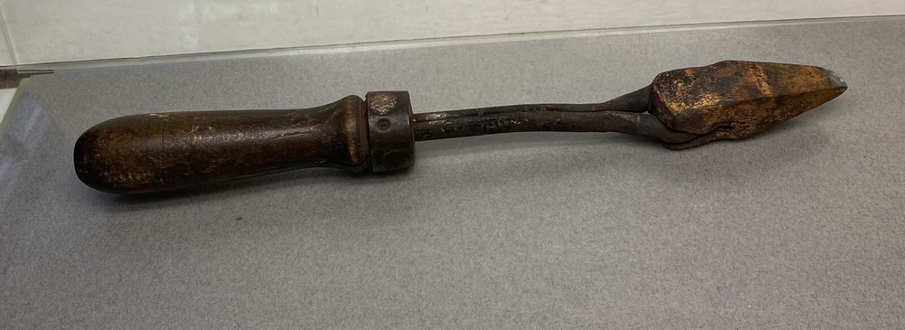 Antique Wood Handle Soldering Iron Copper Tip Blacksmith Tool Primitive