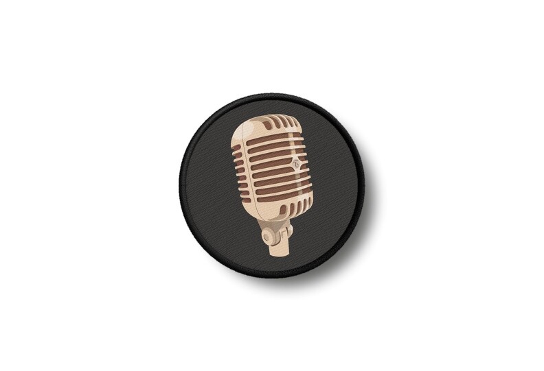Patch Badge Printed Iron-On Microphone