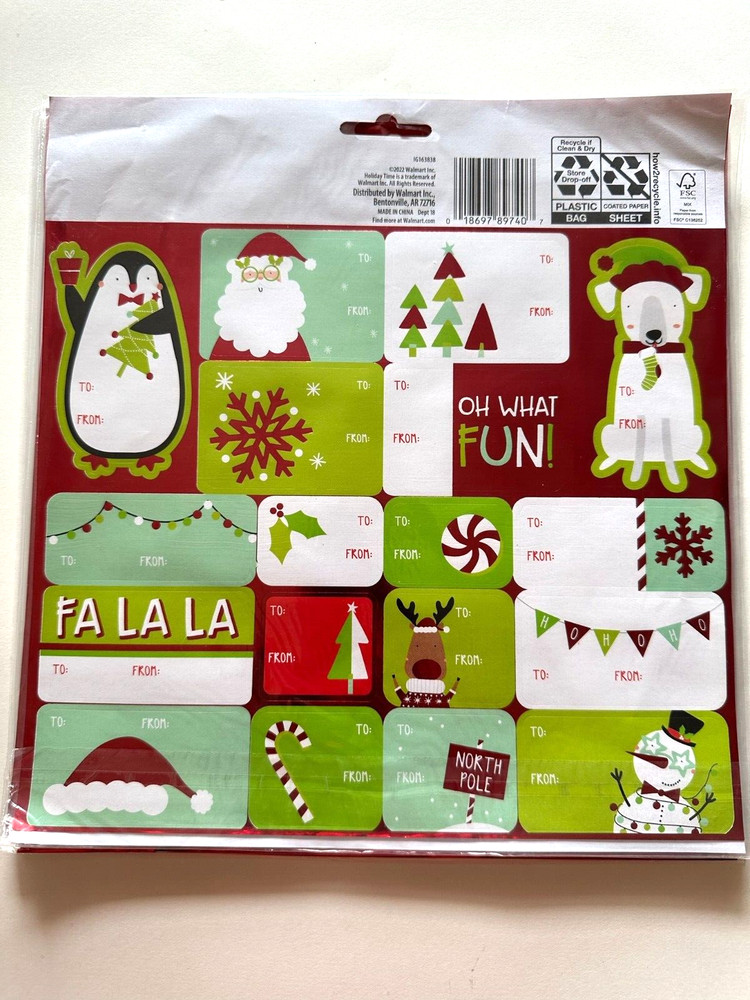 180 Peel n Stick Christmas Gift Tags Labels