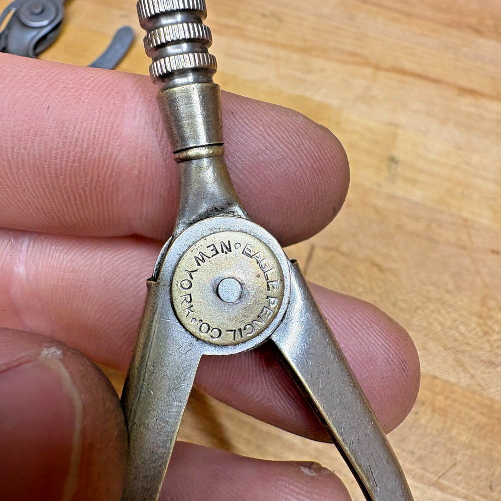 Vintage Drafting Compass Tools Lot, Eagle Pencil Co, Machinist Architect Set