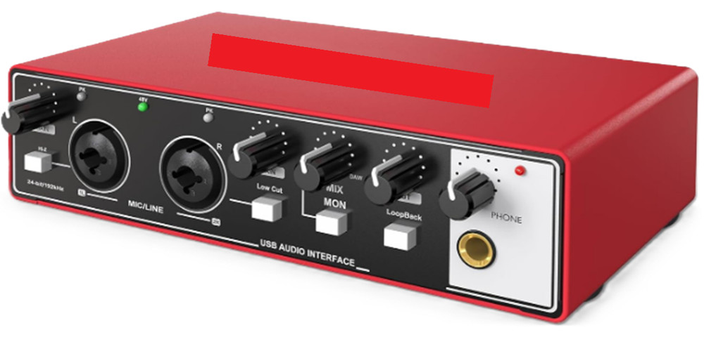USB Audio Interface for Beginners 24Bit/192kHz 48V Phantom Plug&Play Recording