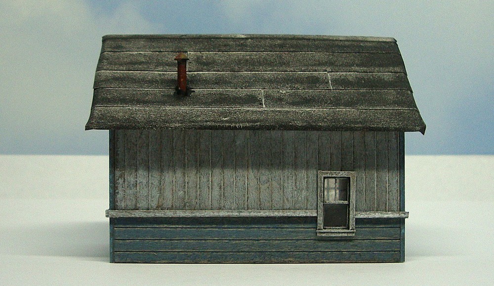 HO scale built wood model Yard Shed