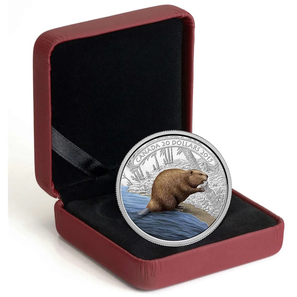 2015 Canada $20 Beaver at Work - Pure Silver Coin