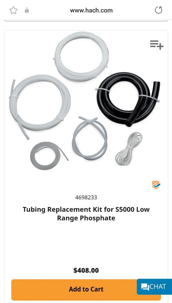 Hach 4698233 Tubing Replacement Kit Series 5000