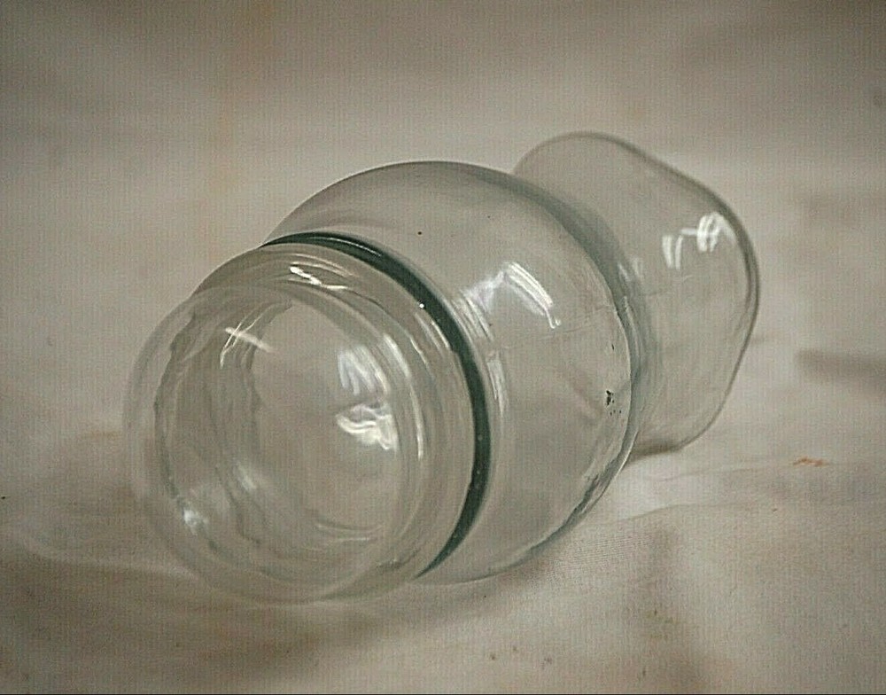 Clear Glass Covered Candy Nut Dish Jar w Stopper Unknown Maker Marked 13 Bottom