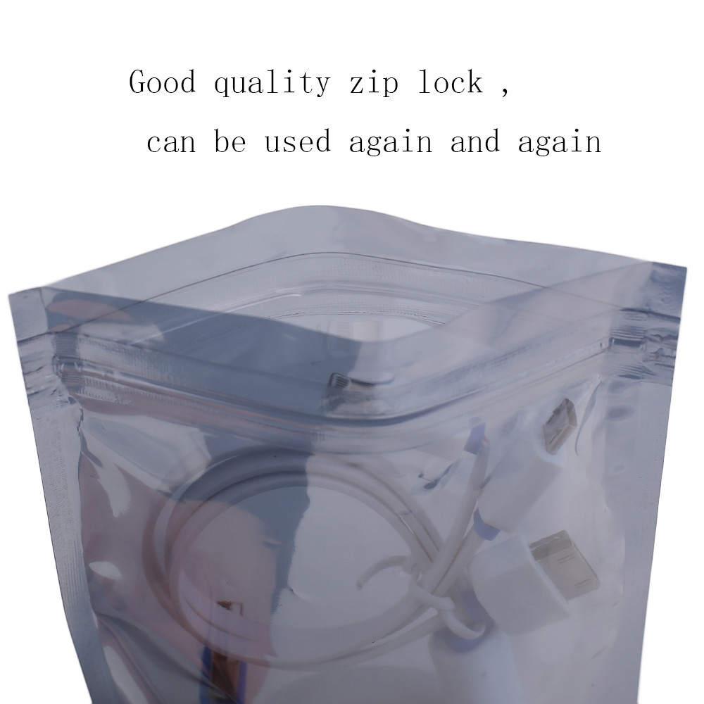 Assorted Sizes GlossyTranslucent Anti Static Mylar Sealable Zip Lock Pouch Bag M