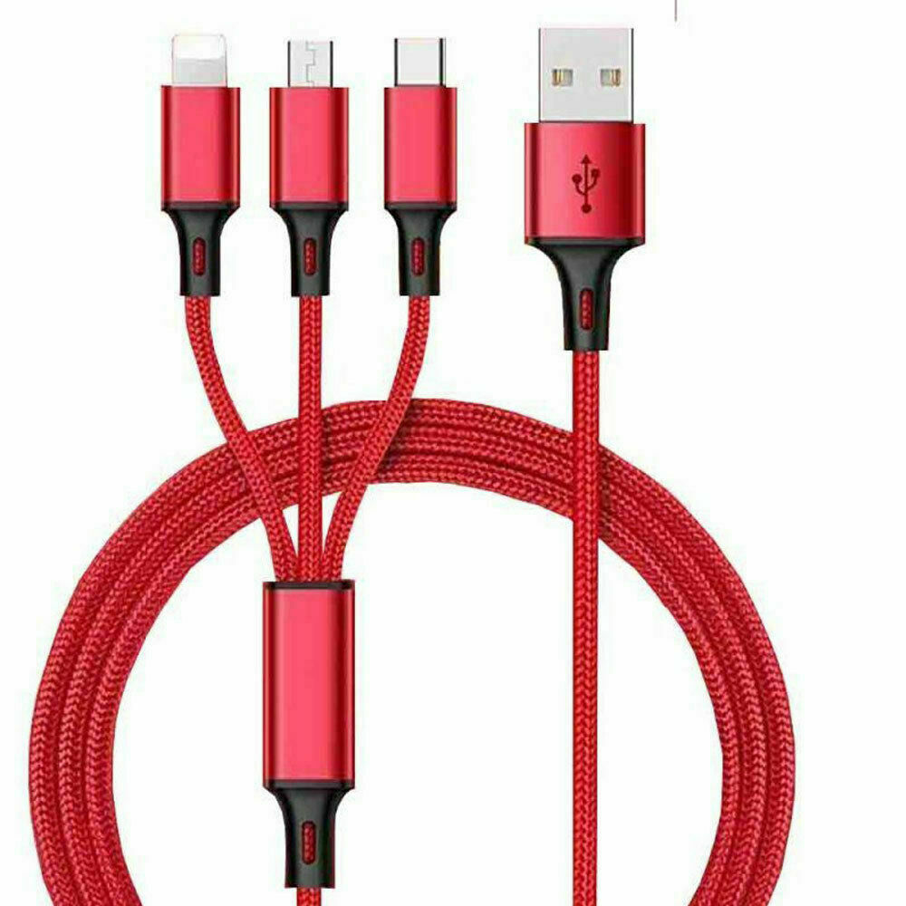 3 in 1 Fast USB Charging Cable Universal Multi Function Cell Phone Charger Cord
