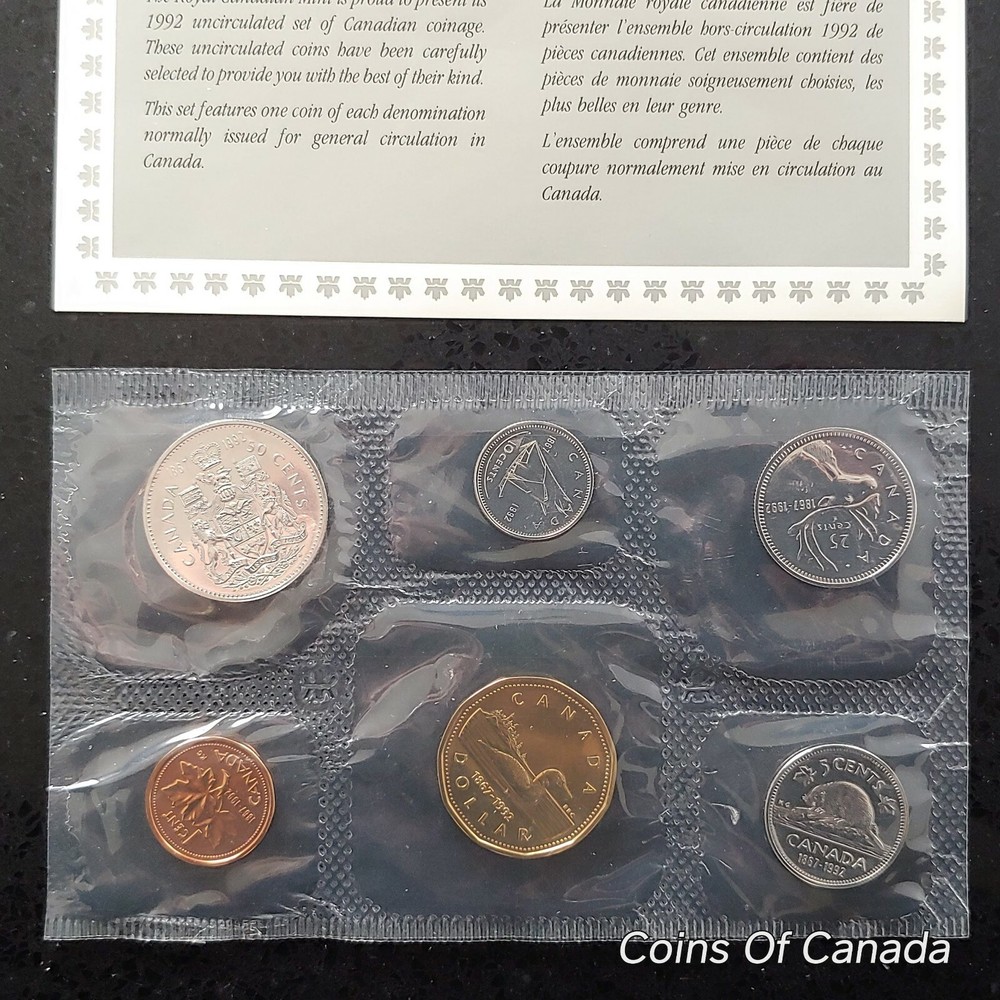 1992 Canada Prooflike 6 Coin Original Set Multiple Sets Available #coinsofcanada